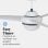 Ventilateur de Plafond Universel Bleu Mistral avec Lumière et Télécommande 70W Blanc