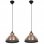 VidaXL Pack 2 Lámparas Colgantes Semiesféricas E27 26cm Cobre