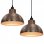 VidaXL Pack 2 Lámparas Colgantes Semiesféricas E27 26cm Cobre