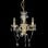 VidaXL Lampadario con Perle Tonde 3xE14 Dorato