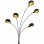 VidaXL Lampadaire 5xE14 200cm Noir/Or