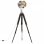 VidaXL Lampada da terra treppiede in legno massello E27 165 cm manico/nero