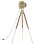 VidaXL Lampada da Terra Treppiede in Legno Massello E27 193 cm Maniglia/Oro