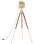 VidaXL Lampada da Terra Treppiede in Legno Massello E27 193 cm Maniglia/Oro