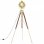 VidaXL Lampada da Terra Treppiede in Legno Massello E27 193 cm Maniglia/Oro