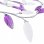 VidaXL Lampada da Soffitto Foglie di Vetro 5xE14 Viola/Bianco