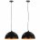 VidaXL Confezione da 2 Lampade a Sospensione Emisferiche E27 40 cm Nero/Oro