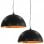 VidaXL Pack de 2 Lampes à Suspension Semi-sphérique E27 50cm Noir/Or
