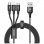 Baseus Cable Carga 3 en 1 USB-A a Lightning/ Micro USB/ USB-C 1.2m Negro