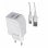 Muvit Cargador de Carga Rápida 2x USB + Cable 1.2m Blanco