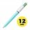 Bic Fun 4 Couleurs Boîte de 12 Stylos Rétractables Corps Bleu Pastel