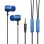 Fantastiche cuffie stereo metalliche da 3,5 mm con microfono blu