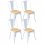 Thinia Home Strong Pack 4 Sillas Industriales Blanco/Madera