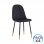 Thinia Home Lonche Pack 4 Sillas de Comedor Terciopelo Negro