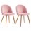 Thinia Home Fuchs Pack 2 Sillas de Comedor Respaldo Bajo Terciopelo Rosa