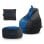 Happers Pack Puff Gamer Pro + Reposapiés + Cojín Azul