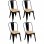 Thinia Home Strong Pack 4 Sillas Industriales con Asiento de Madera Negras