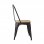 Thinia Home Strong Pack 4 Sillas Industriales con Asiento de Madera Negras