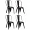 Thinia Home Strong Pack 4 Sillas Industriales Negras