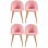 Thinia Home Fuchs Pack 4 Sillas de Comedor Terciopelo Rosa