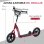 Homcom Scooter Patinete con Freno y Manillar Ajustable Rojo