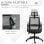 Vinsetto Silla de Oficina Transpirable con Reposacabezas Ajustable Negra