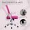 Vinsetto Silla de Oficina con Reposabrazos Rosa