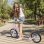 Homcom Scooter Patinete con Frenos y Manillar Ajustable Rosa