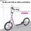 Homcom Scooter Patinete con Frenos y Manillar Ajustable Rosa
