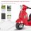 Homcom Vespa Moto Eléctrica con Bocina Roja
