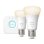 Philips Hue White Starter Kit 2 Lampadine LED Smart A60 E27 10W Luce Bianca Calda + Bridge Hue