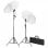 vidaXL Kit Studio Photo 2 Spots + Fond Noir + Parapluie