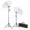 vidaXL Kit d'éclairage 2 spots + parapluie