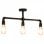 vidaXL Plafonnier Noir 3 Ampoules E27