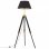 vidaXL Lampe trépied en bois de teck massif Noir et doré 141 cm