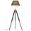 vidaXL Lampe trépied en bois de teck massif Noir et doré 141 cm