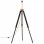 vidaXL Lampe trépied en bois de teck massif Noir et doré 141 cm
