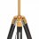 vidaXL Lampe trépied en bois de teck massif Noir et doré 141 cm