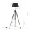 vidaXL Lampe trépied en bois de teck massif Noir et doré 141 cm
