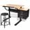 Bureau inclinable VidaXL avec planche à dessin et tabouret
