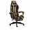 VidaXL Silla Gaming con Reposapiés Cuero Sintético Negro/Dorado