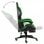 VidaXL Silla Gaming con Reposapiés Cuero Sintético Negro/Verde