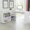vidaXL Bureau d'angle 4 étagères Blanc