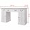 VidaXL Bureau double caisson blanc 140x48x80cm