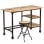 VidaXL Bureau et tabouret pliants en bois de manguier massif 115x50x76cm