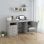 VidaXL Bureau en aggloméré 140x50x76 cm Gris béton