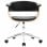 VidaXL Silla de Oficina Giratoria Madera Curvada Cuero Sintético Negro