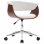 VidaXL Silla Oficina Giratoria Madera Curvada Cuero Sintético Blanco