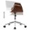 VidaXL Silla Oficina Giratoria Madera Curvada Cuero Sintético Blanco