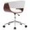 VidaXL Silla Oficina Giratoria Madera Curvada Cuero Sintético Blanco